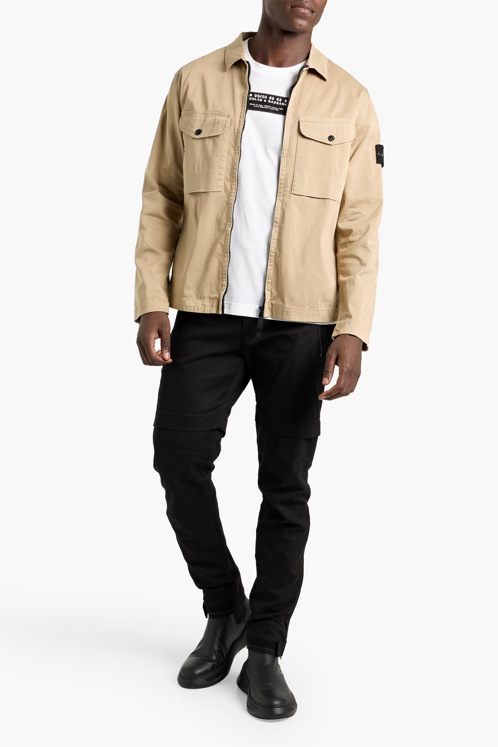 Stone Island Appliquéd Cotton-blend Twill Overshirt - Detail 2