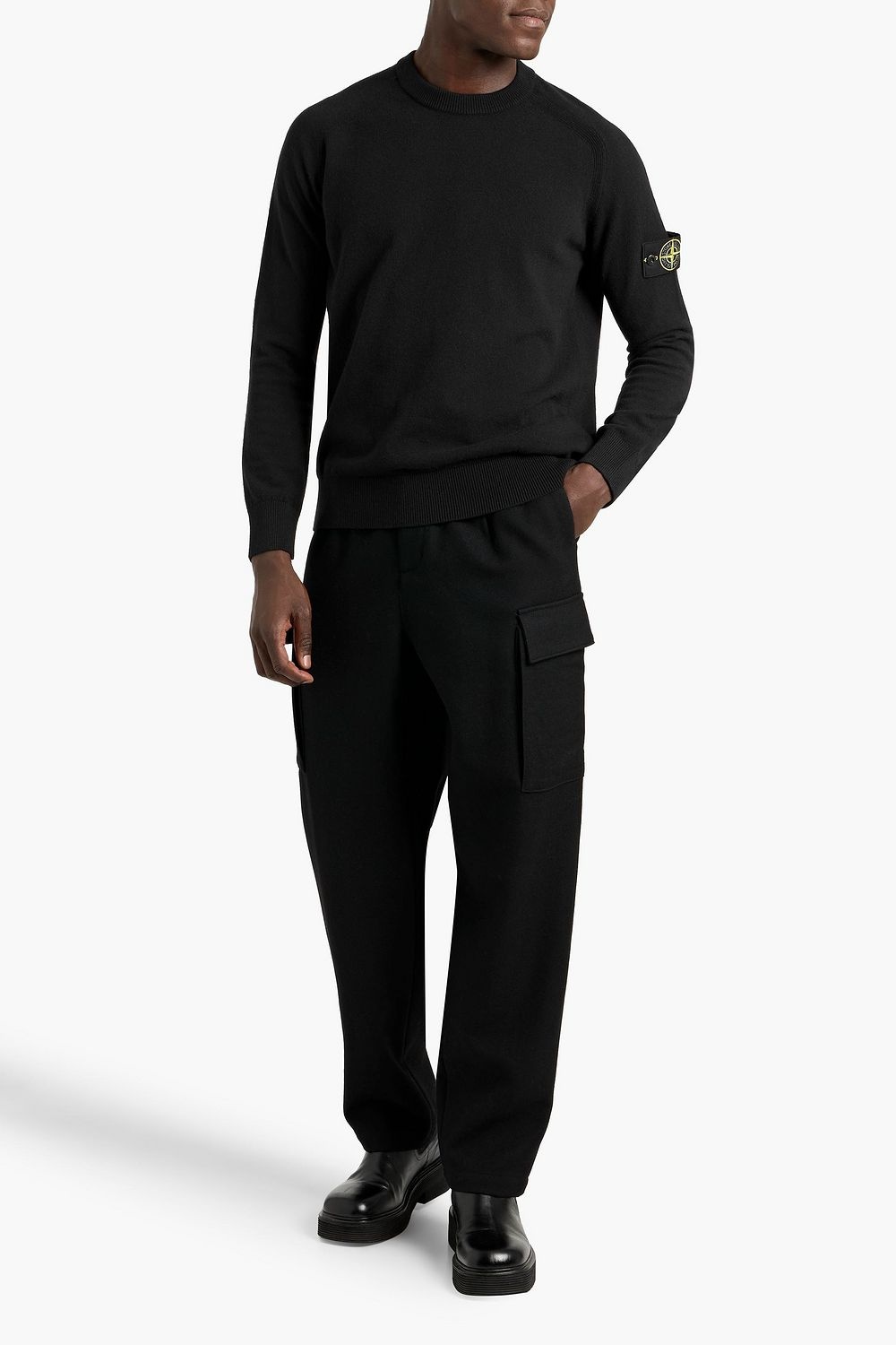 Stone Island Appliquéd Wool Sweater - Detail 2